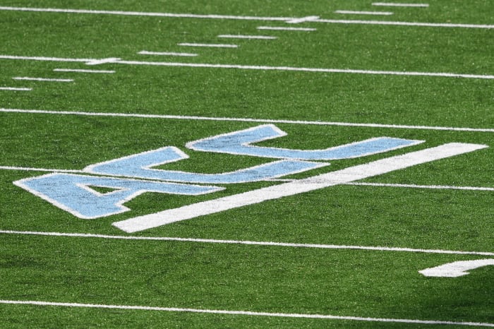 Dec 5, 2020; Chapel Hill, North Carolina, USA; A view of the field with the ACC logo in the second quarter at Kenan Memorial Stadium. Mandatory Credit: Bob Donnan-USA TODAY Sports